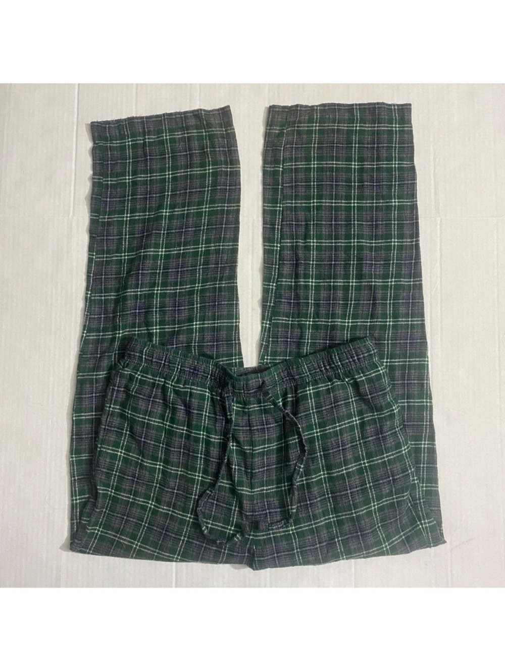 Green Plaid straighleg mens pajama pants M
